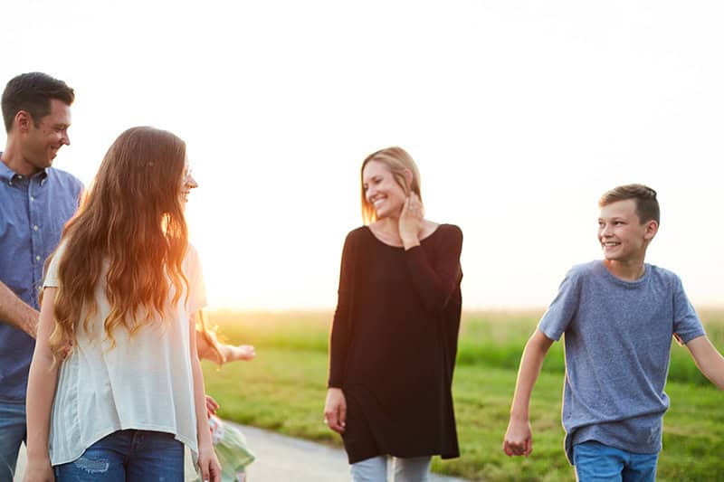 A Christian family with a Christian dad, a Christian mom, and two teenagers